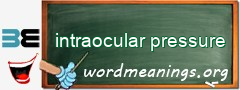 WordMeaning blackboard for intraocular pressure